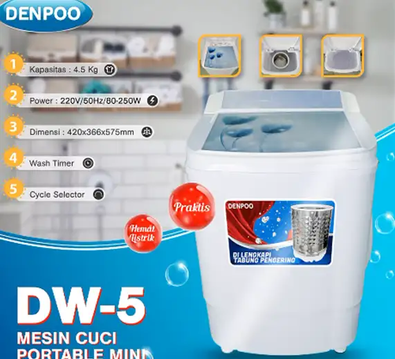 mesin cuci untuk anak kos denpoo harga terjangkau